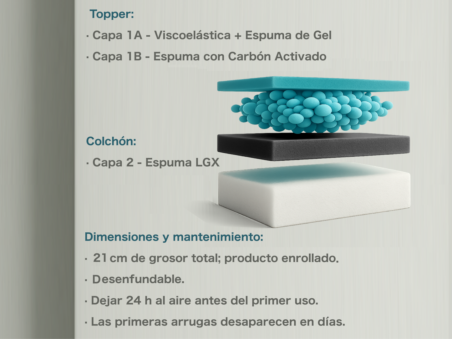 COLCHÓN LIFT 1.2 · Estructuras no incluidas ·