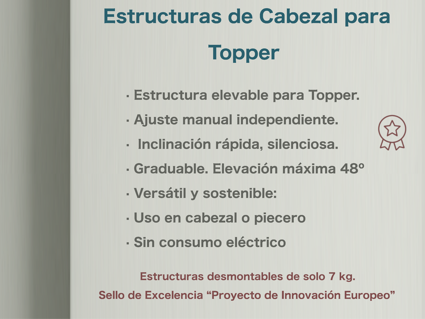 ESTRUCTURA DE CABEZAL PARA TOPPER · SOBRECOLCHÓN