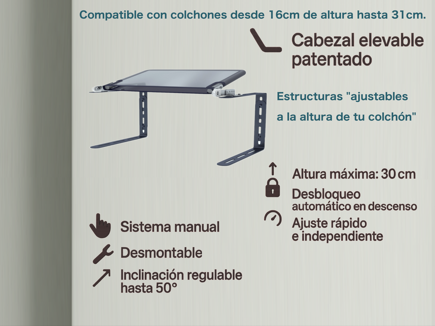 ESTRUCTURA DE CABEZAL PARA TOPPER · SOBRECOLCHÓN