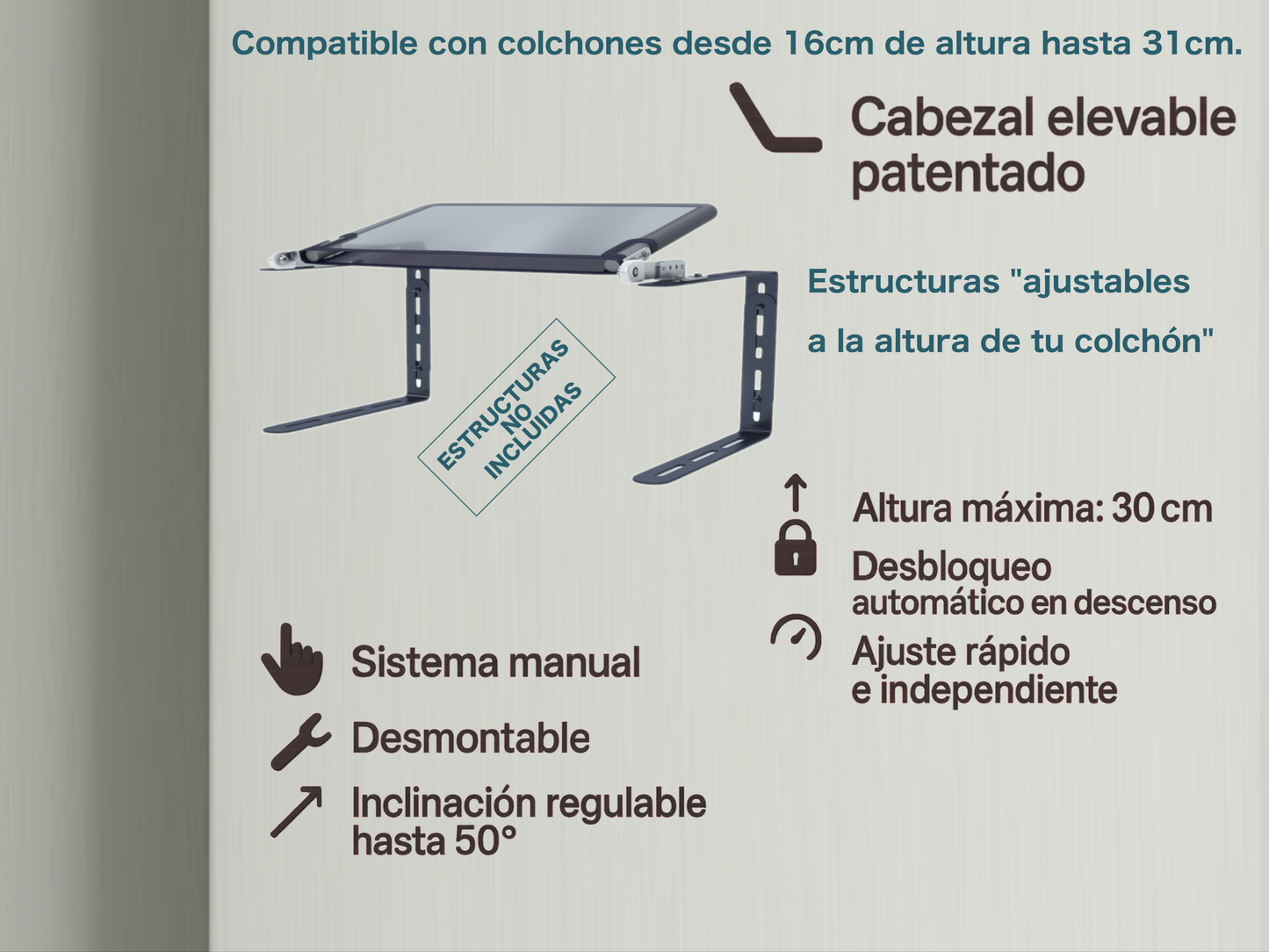 TOPPER LIFT 1.2 · Estructuras no incluidas ·